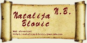 Natalija Blović vizit kartica